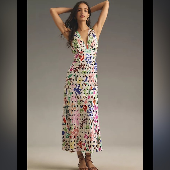 RIXO Dresses & Skirts - New with tags! RIXO Lauriane Sleeveless V-Neck Midi
Dress - Size Small